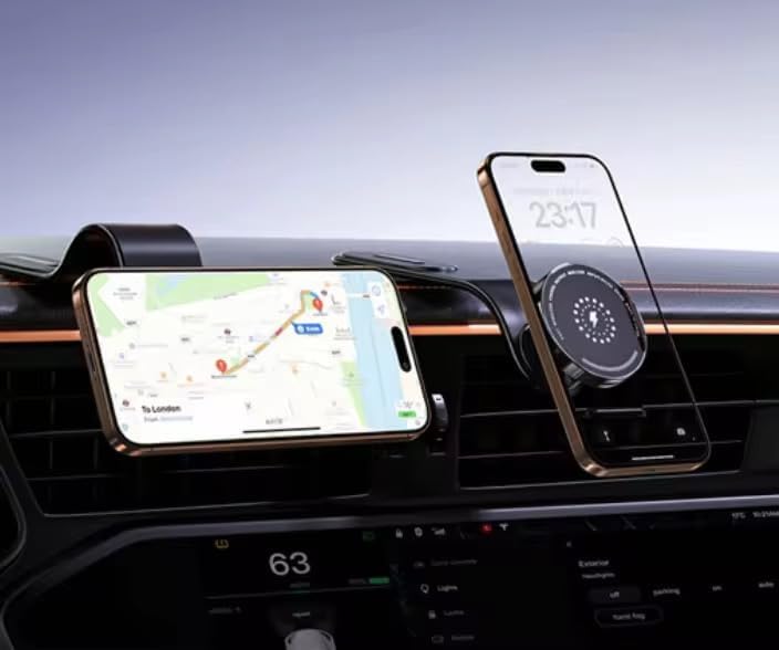 MagSafe Wireless Car Charger Mount – 15W Fast Charging