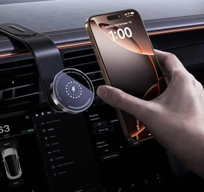 MagSafe Wireless Car Charger Mount – 15W Fast Charging
