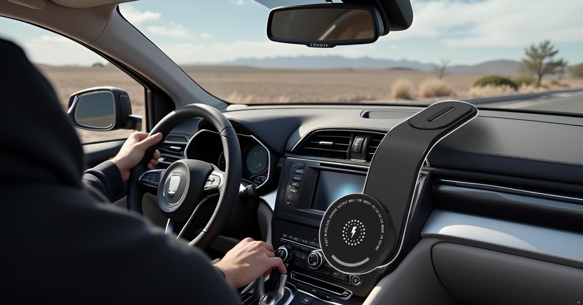 MagSafe Wireless Car Charger Mount – 15W Fast Charging